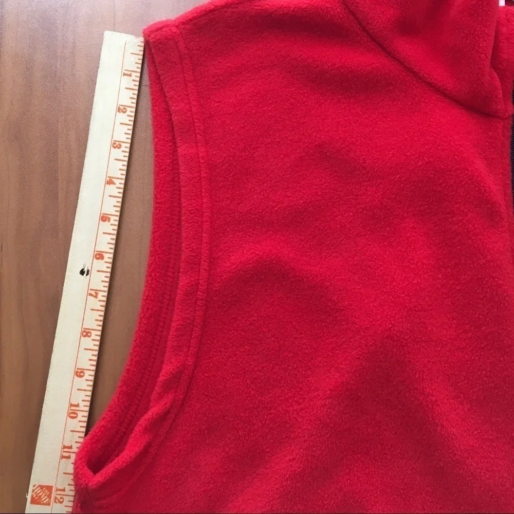 Olympics Salt Lake 2002 Red Sleeveless Full Zip Warm Fleece Vest Mens Sz L